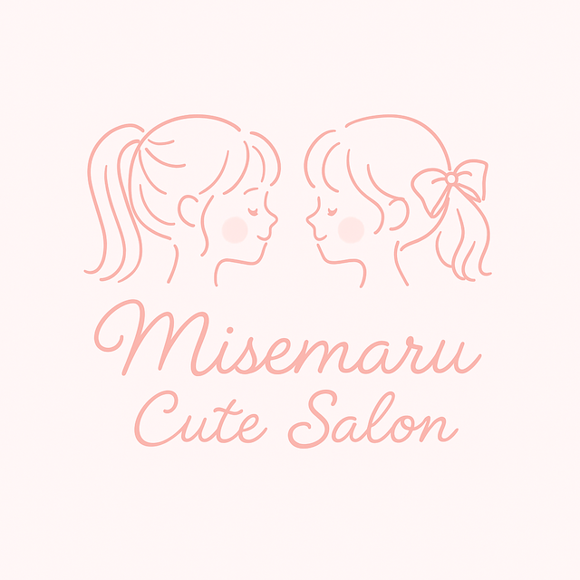 Cute pastel salon interior with ribbon decor